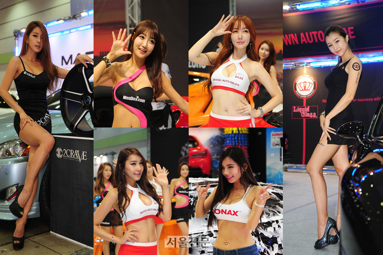 ‘2013서울오토살롱’이 11일 서울 코엑스에서 개막됐다. 레이싱걸이 포즈를 취하고 있다. 장고봉PD goboy@seoul.co.kr