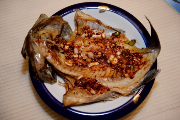 말린 우럭을 이용한 우럭찜