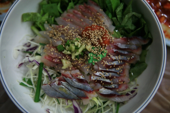 숭어회 비빔밥