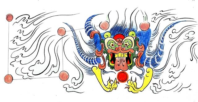 강우방 원장이 채색분석한 고구려 ‘사신총’ 벽화의 용.