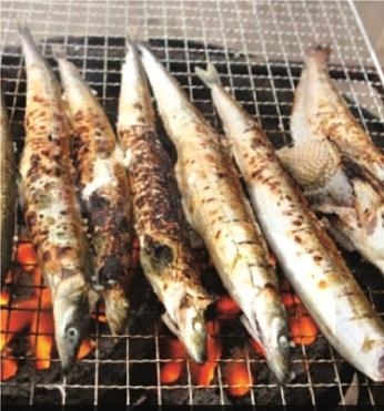 숯불이나 연탄불에 구워 통째로 먹는 양미리구이. 속초시 제공