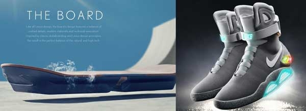 LEXUS Hoverboard/NIKE MAG(출처 각사 홈페이지)