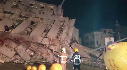대만에서 리히터 규모 6.4 지진 발생. 출처=차이나타임스 캡처