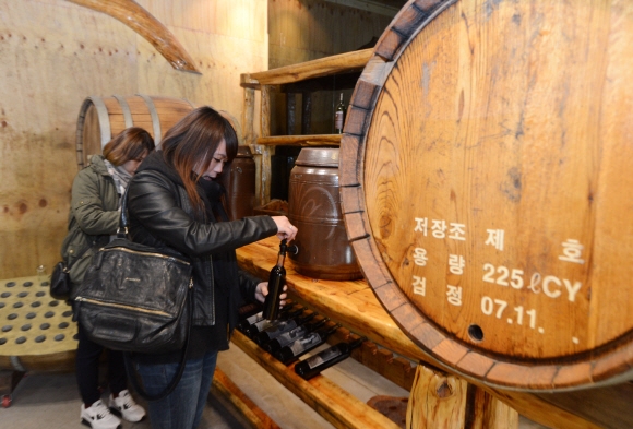 농원 찾은 관광객들