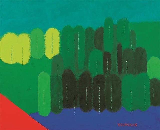 산과 호수, 1979, 캔버스에 유채, 개인 소장.