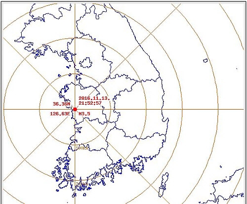 충남 보령서 규모 3.5 지진