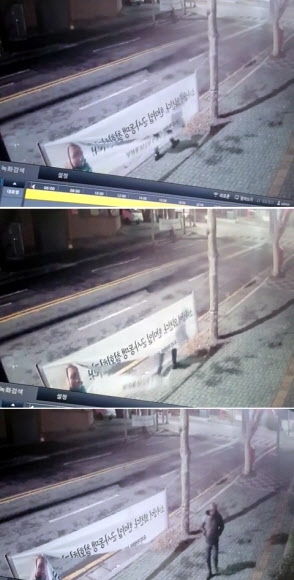 부산 소녀상 현수막 훼손범은 평범한 회사원