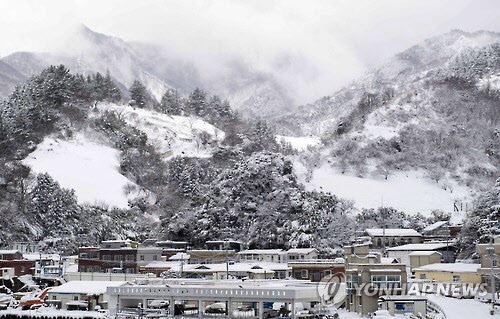 눈 내린 울릉도