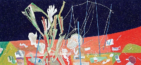김선두 ‘별을 보여드립니다-내곡동’(한지에 채색.87×190㎝).
