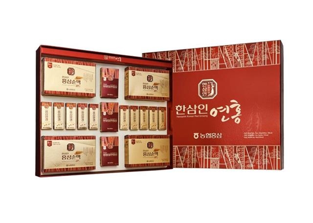 한삼인 연홍선물 세트는 100% 국산 6년근 홍삼만을 사용해 구성한 패키지 제품이다. 농협중앙회 제공