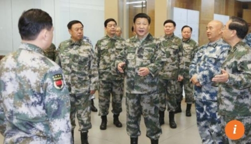 중국 통합전투사령부를 방문한 시진핑 국가주석 홍콩 사우스차이나모닝포스트(SCMP) 캡처 연합뉴스