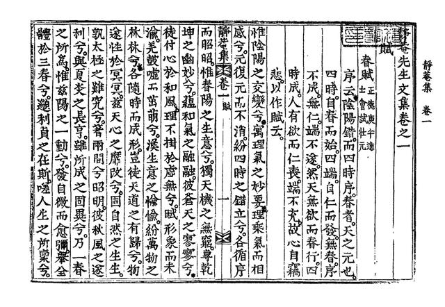 한국문집총간에 수록된 정암집 권1 제1판(원본은 국립중앙도서관 소장).