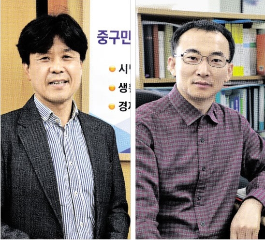 일본인 명의로 기재돼 있는 건축물에 대한 주인을 찾아 주고 있는 김영균(왼쪽) 서울시 중구청 지적행정팀장과 일본인 명의 재산을 국유화하는 업무를 맡고 있는 조달청 송명근 사무관. 최해국 선임기자 seaworld@seoul.co.kr