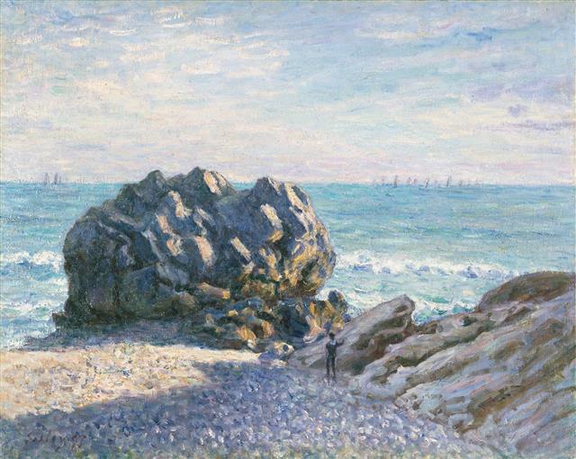 알프레드 시슬레, ‘레이디스 코브 해변의 스토 록, 저녁’, 1897년 (65×81.5㎝, 웨일스 국립미술관, 영국 카디프)