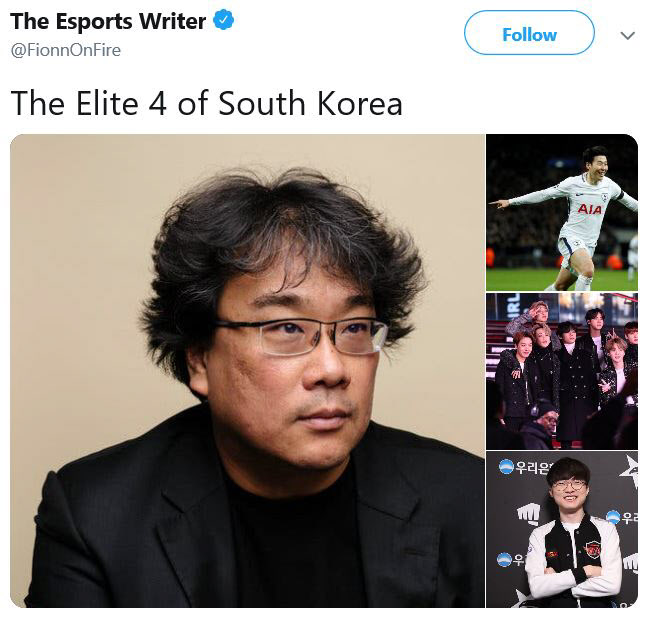 한국 4대 엘리트, 봉준호 손흥민 BTS 페이커
