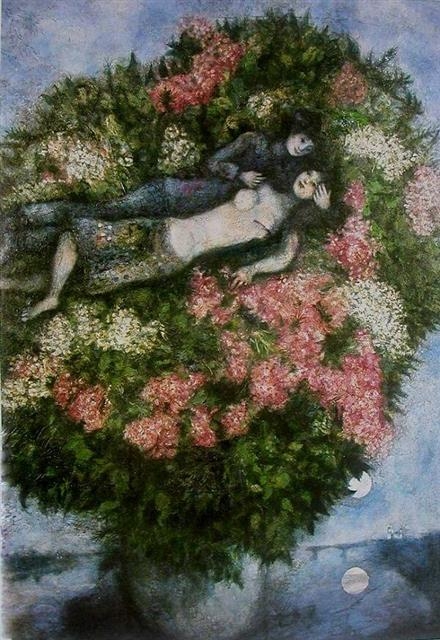 마르크 샤갈 Lovers in the lilacs