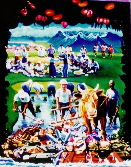 1987년 민중화가 신학철 화백의 ‘모내기’. 북쪽에 있는 이들을 미화했다는 이유로 국가보안법 위반 혐의를 받았다. 서울신문 DB
