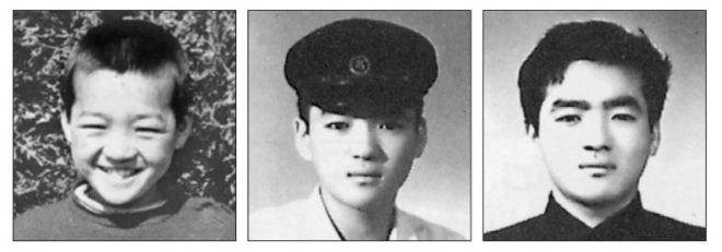 최동호 시인의 어린 시절, 젊은 시절 모습. 왼쪽부터 수원중 입학 무렵, 양정고, 고려대 국문과 재학 당시이다.