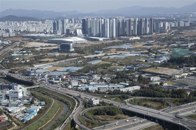 경기 일산테크노밸리가 들어서게 될 고양시 일산서구 대화동 법곶동 일대 모습.