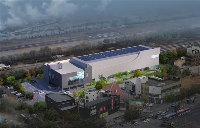 항공대 인근인 고양시 덕양구 화전동에 위치하게 될 고양드론앵커센터 조감도.