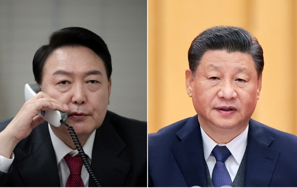 윤석열 대통령 당선인이 25일 오후 시진핑 중국 국가주석과 첫 통화를 하고 “북한의 완전한 비핵화 실현과 한반도 정세의 안정적 관리를 위해 양국이 긴밀히 협력해 나가자”고 당부했다. 2022.3.25 연합뉴스