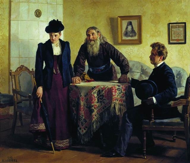 러시아의 역사화가 니콜라이 네브레프가 1893년 그린 ‘도의적 설득’. 표정과 자세에서 사연이 많다는 궁금증을 자아낸다. 금융 당국의 도의적 설득에도 남들이 알기 힘든 속사정이 많다.