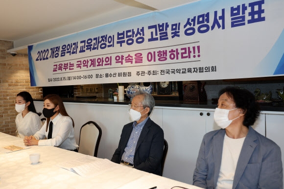 개정 음악과 교육과정의 부당성 고발 및 성명서 발표 기자회견