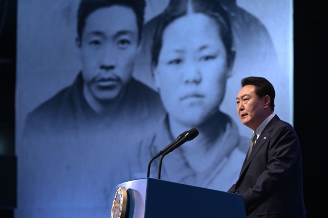3·1절 기념사를 하는 윤석열 대통령