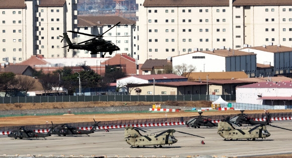 지난 3월 한미 야외 기동훈련이 열린 경기도 평택시 캠프 험프리스. 연합뉴스