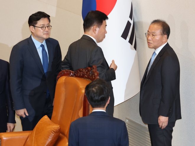 본회의장 여야 원내대표