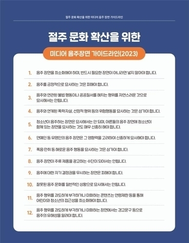 정부가 발표한 절주문화 가이드라인. 보건복지부