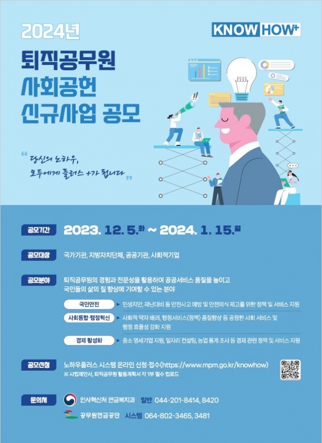 퇴직공무원 사회공헌 신규사업 공모 포스터. 인사혁신처 제공