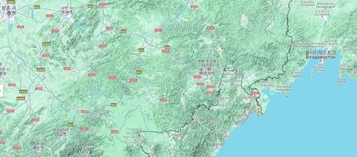 라선특별시. 구글맵 캡처