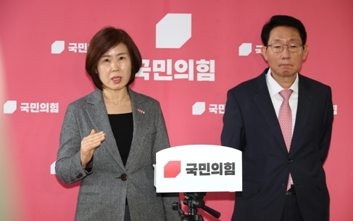 연금특위 관련해 브리핑하는 김미애 보건복지위 간사