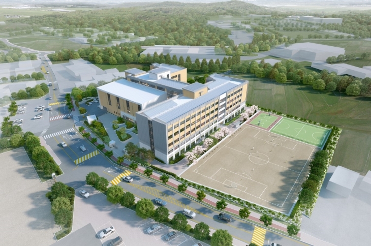 충남 아산의 탕정2고 조감도. 시 제공